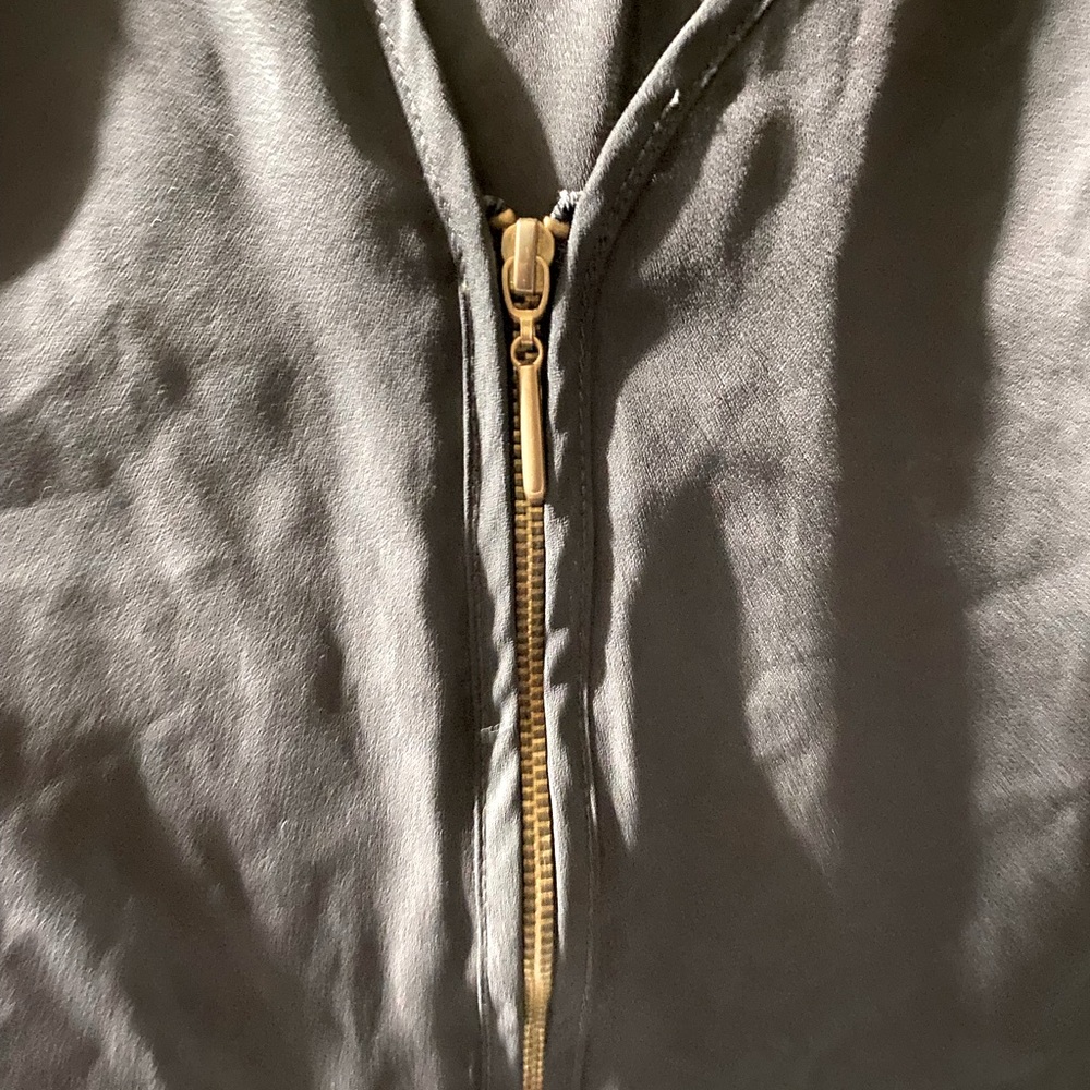 Quarter sleeve dressy black blouse; small